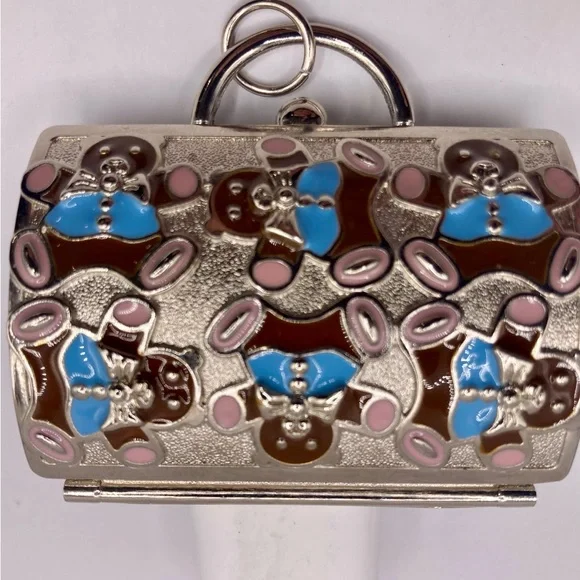 Judith Leiber for Neiman Marcus mini purse Enamel Teddy Bear Pill 🔥HP🔥